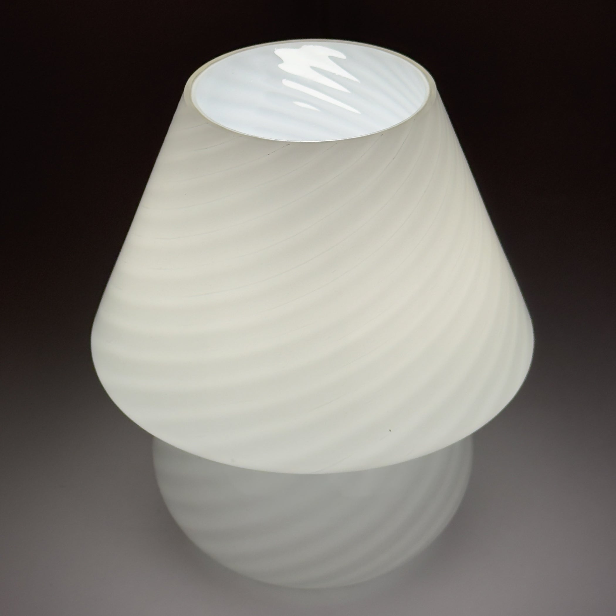 Original vintage swirl murano glass table lamp Mushroom, Italy 1970s