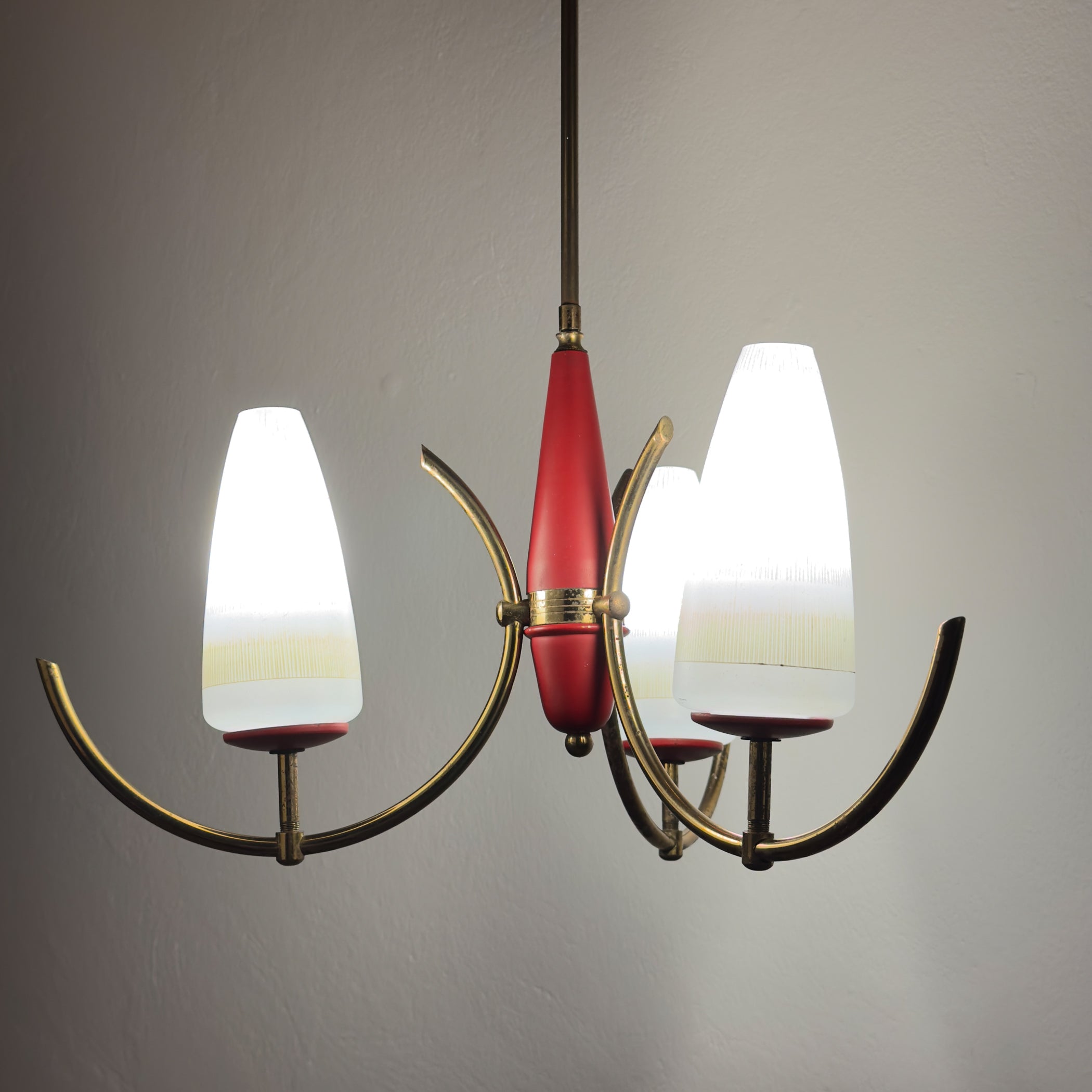 Mid-Century Stilnovo chandelier, Italy 1940-50s