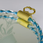 Vintage Venetian glass Mirror Tray, Italy 1950s