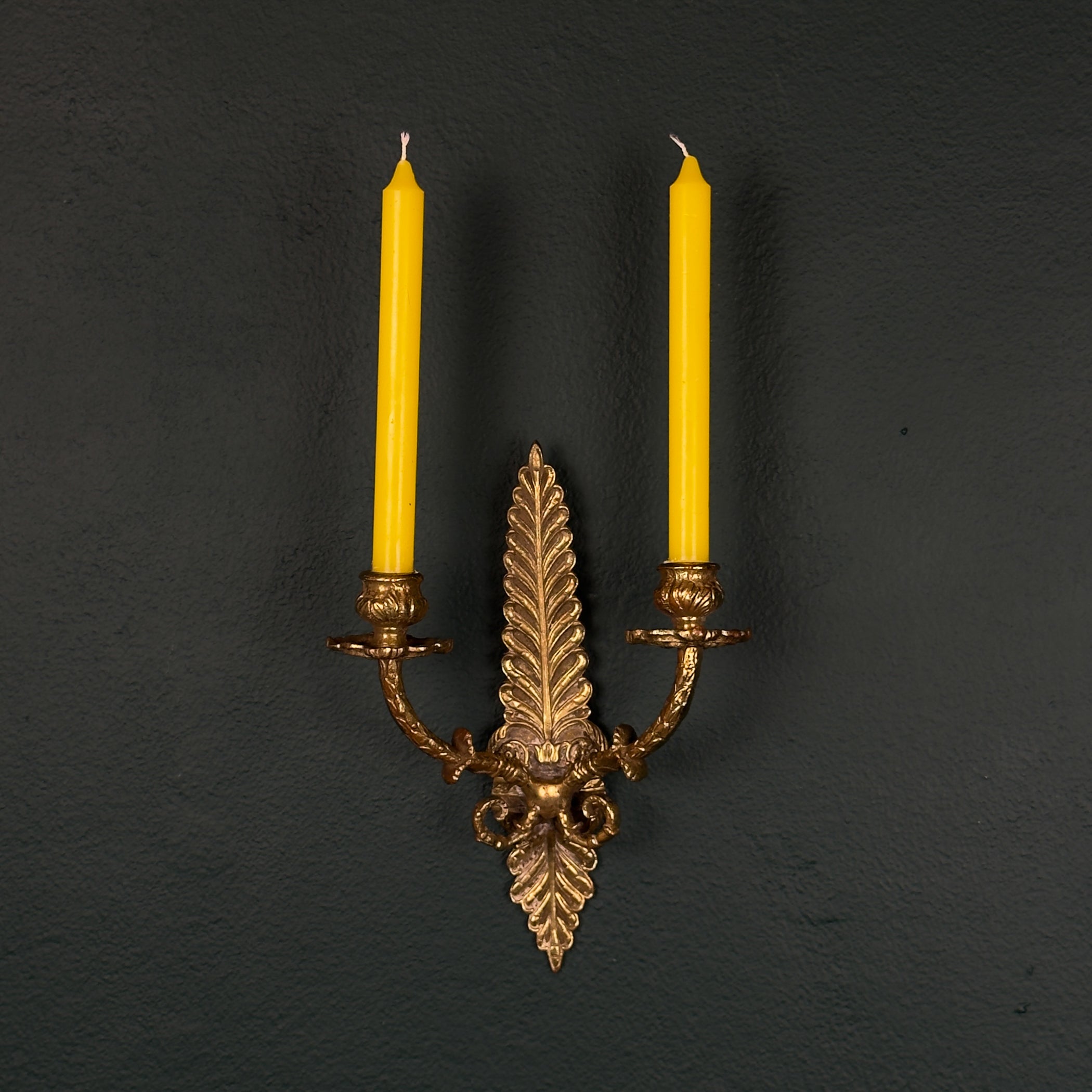 Antique Empire Bronze Wall Candle Sconce, Italy, Late 19th Century