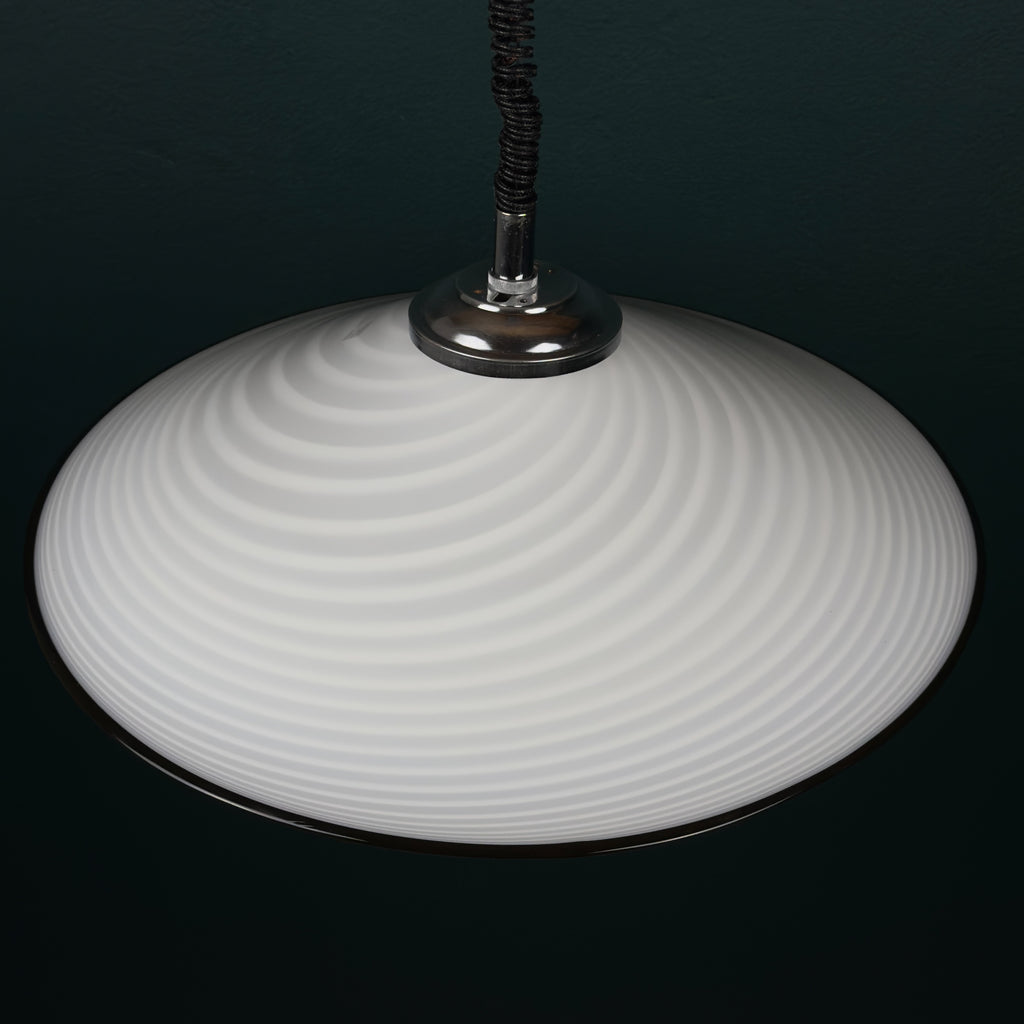 Vintage Swirl Murano Glass Pendant Lamp, Italy 1970s