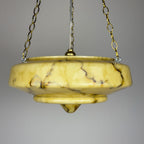 Art Deco yellow glass pendant lamp, Italy 1930s