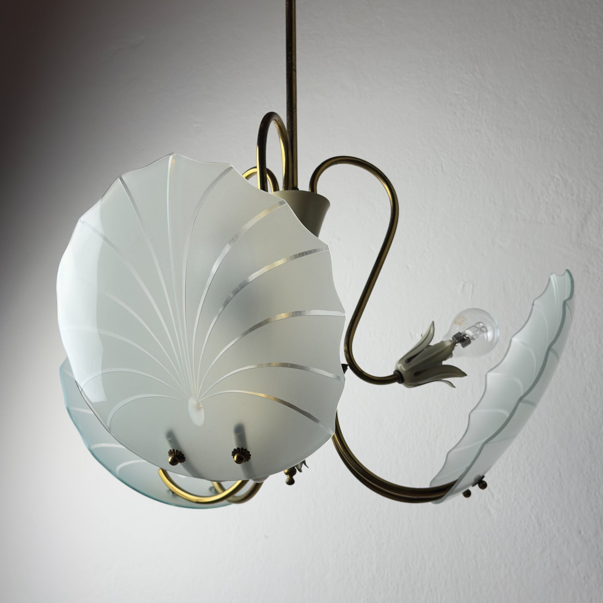 Antique chandelier, in style of Pietro Chiesa For Fontana Arte, Italy, 1930s