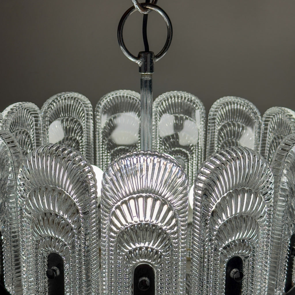 Vintage large crystal chandelier by Kaiser Leuchten, Germany 1960s