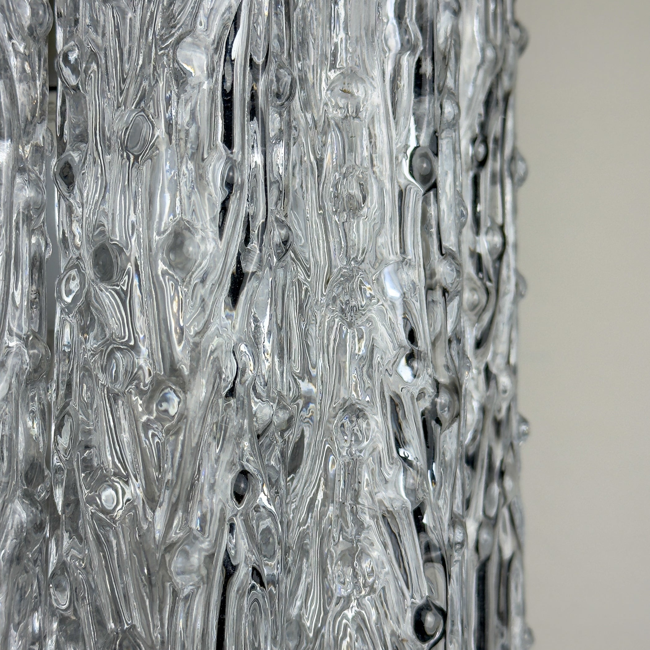 Vintage murano glass chandelier Tronchi by Toni Zuccheri for Venini, Italy 1960s