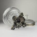 Antique glass bowl with bronze base, Italy 1920s