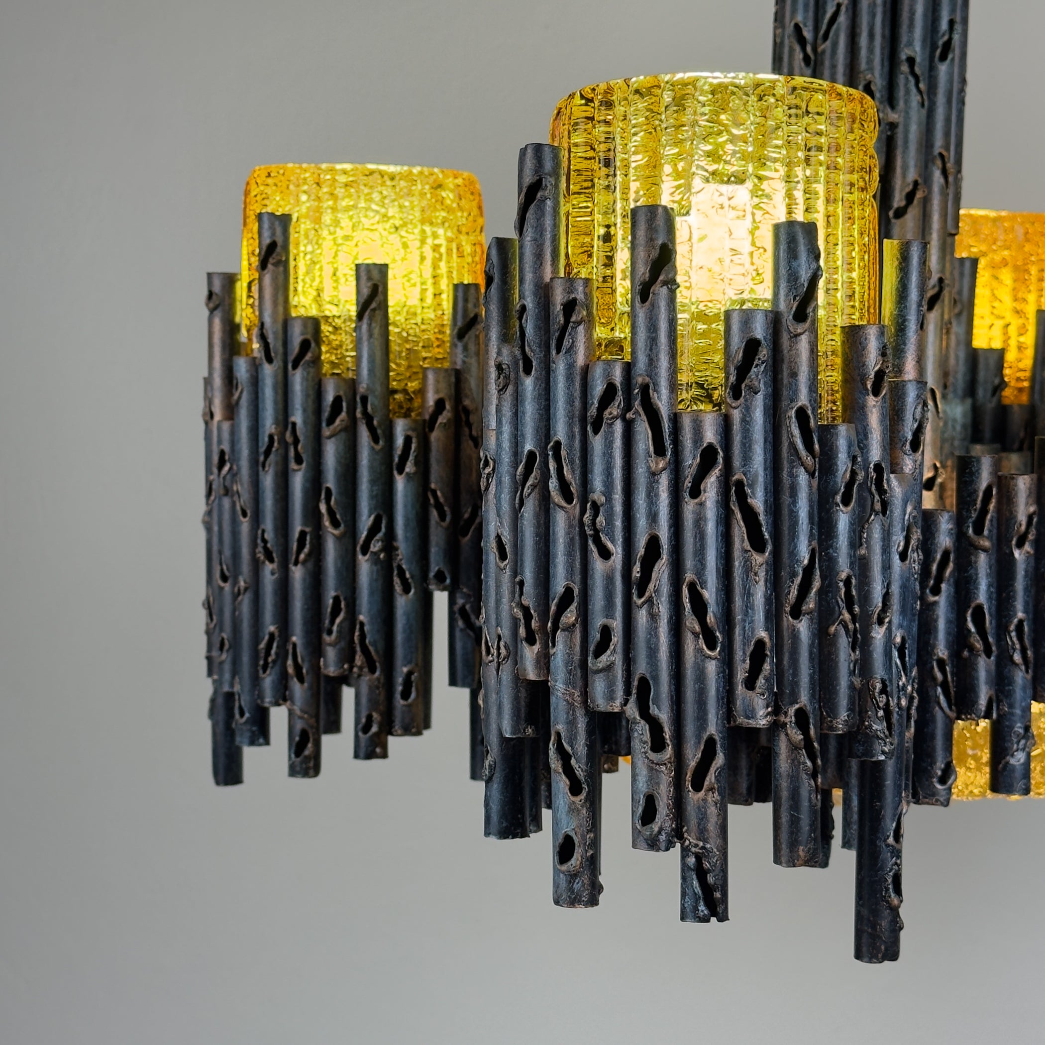 Brutalist chandelier by Marcello Fantoni, Fantoni Studio, Firenze, Italy 1960s