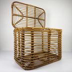 Vintage rattan basket, Italy 1960s