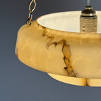 Art Deco yellow glass pendant lamp, Italy 1930s