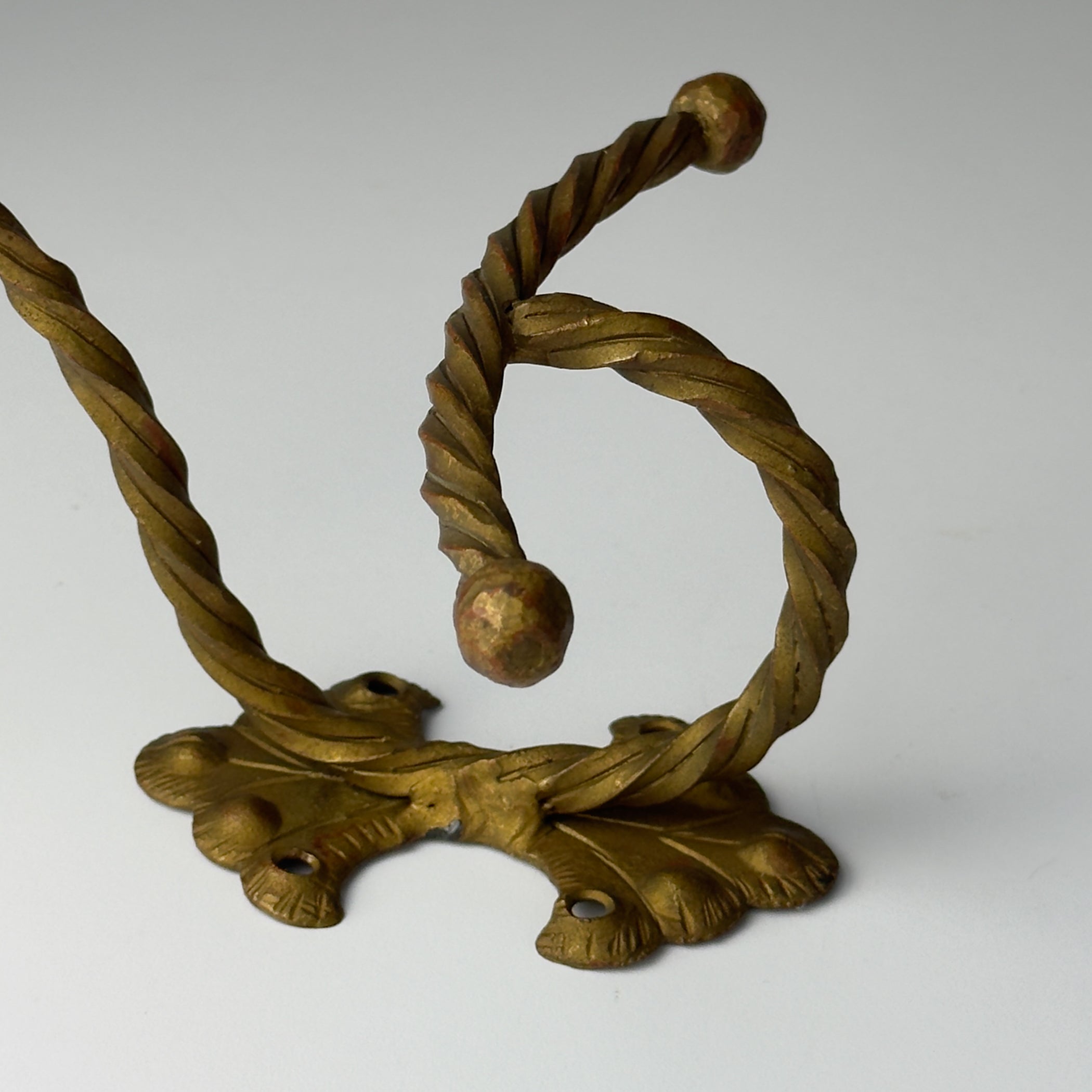 Antique bronze wall hook, Italy early 20th century