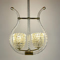 Vintage Murano Lyre Chandelier by Barovier & Toso: Italian Art Deco Lighting