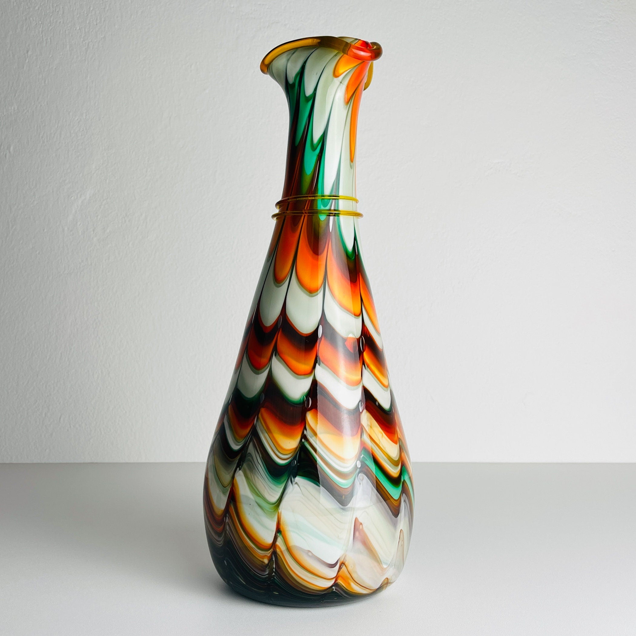 Vintage Murano vase Italy 1970, Mid-century home decor
