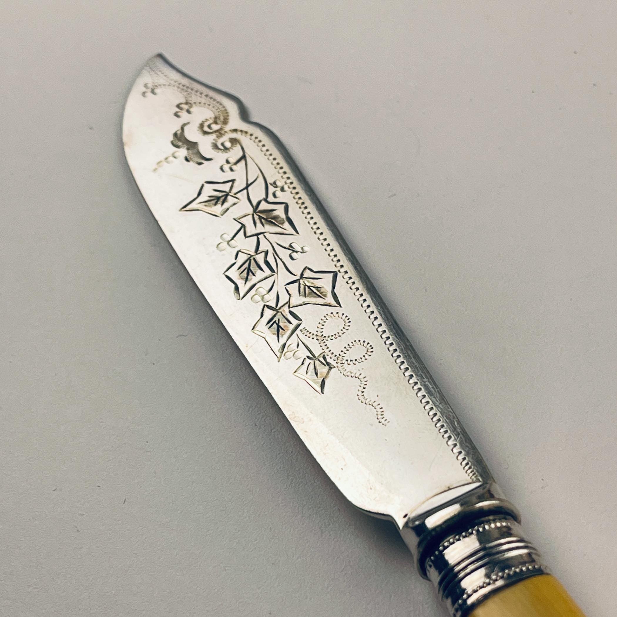 Antique Silver Plated Set Fish Knifes & Forks for 12 people, Sheffield England, 1910s