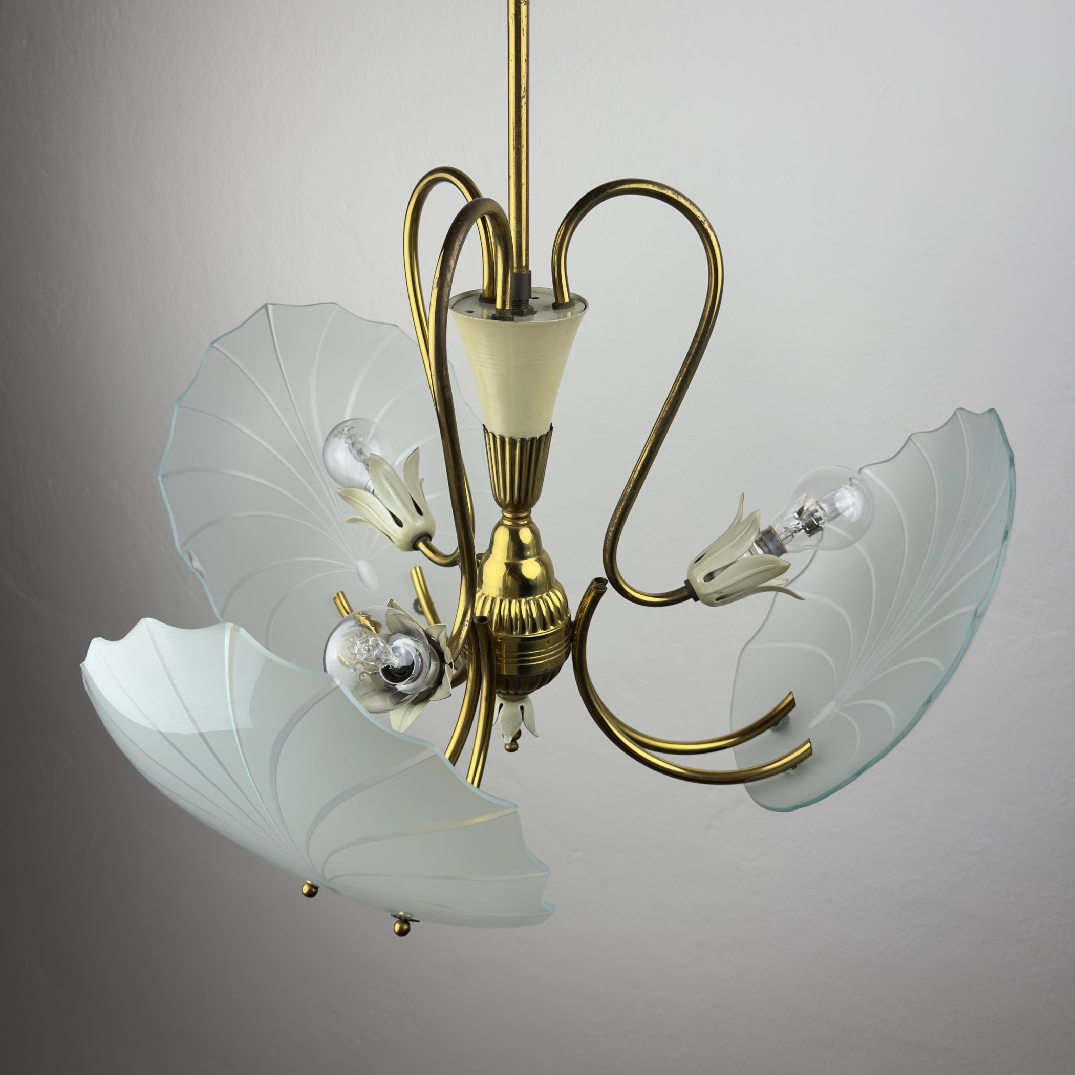 Antique chandelier, in style of Pietro Chiesa For Fontana Arte, Italy, 1930s