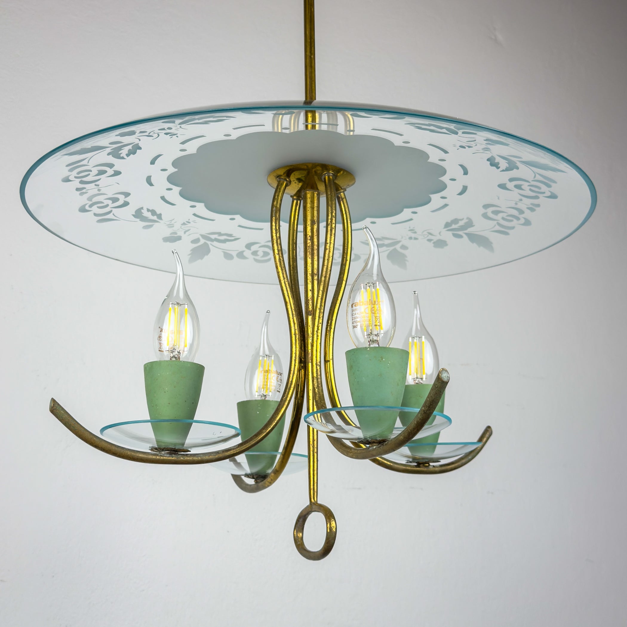 Vintage chandelier by Pietro Chiesa for Fontana Arte, Italy 1930s