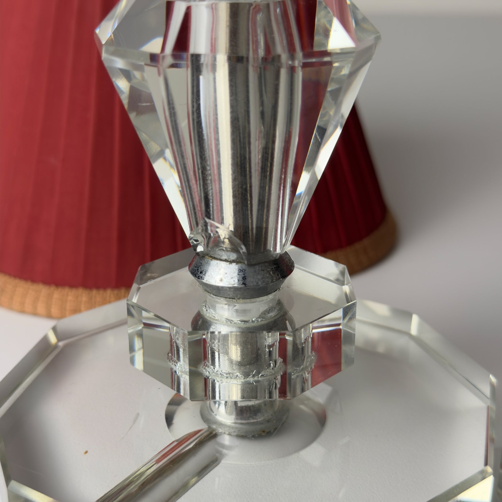 Vintage glasses table lamps, Set of 2, Italy 1950s