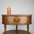 Vintage wooden nightstand Italy 1950s, mid-century wooden bedside table