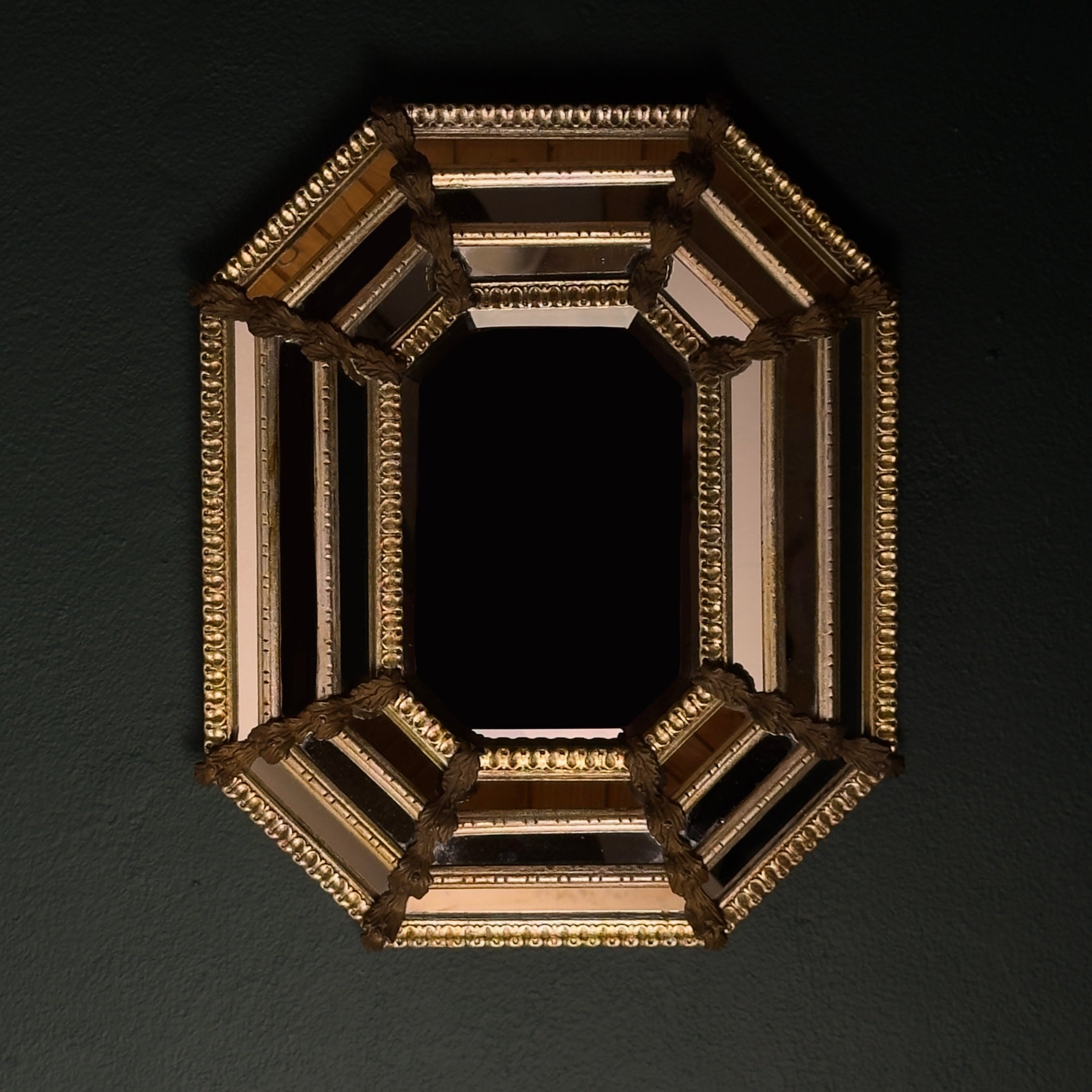 Vintage Octagonal Murano Mirror, Italy 1950s