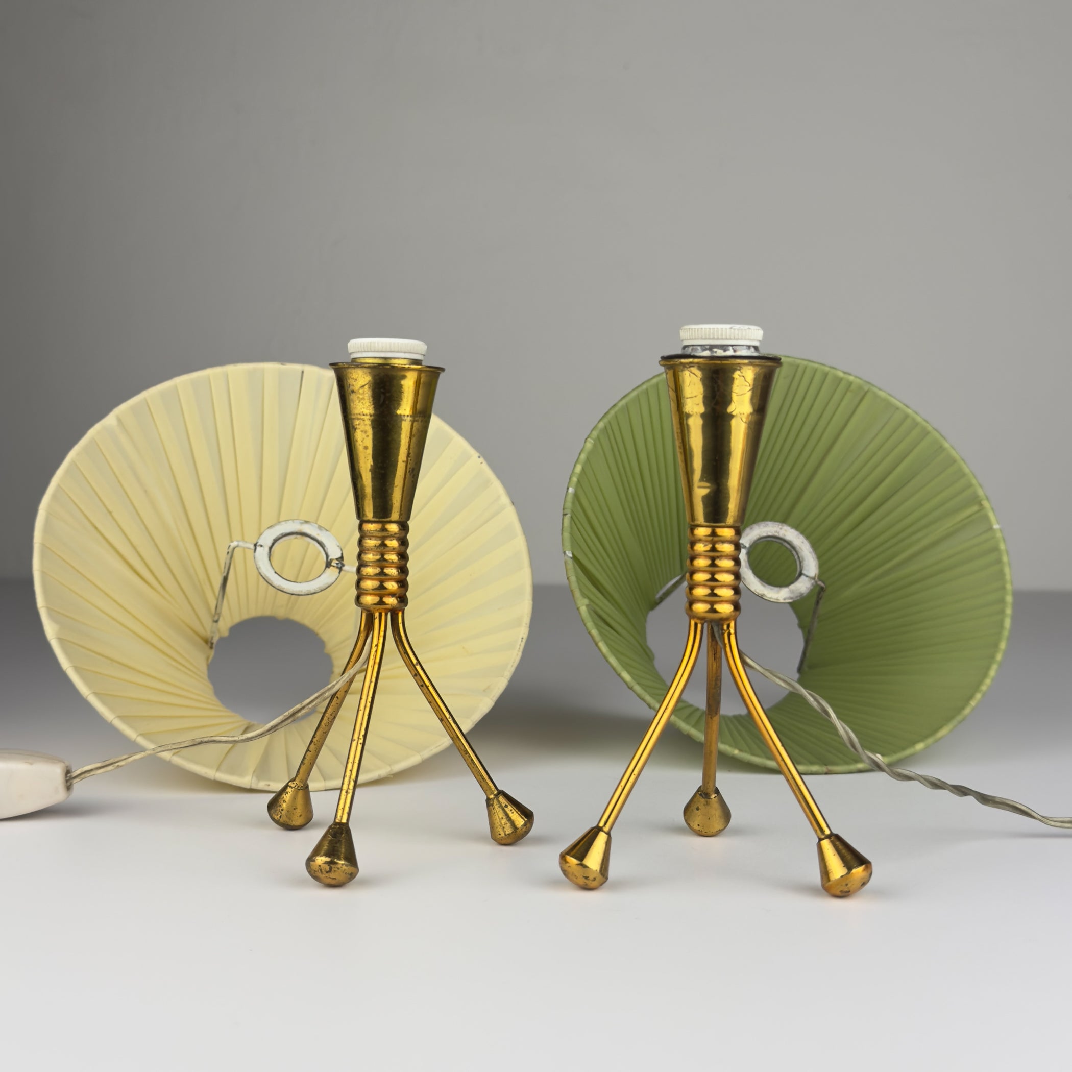 Vintage metal table lamp, Italy 1950s, Set of 2