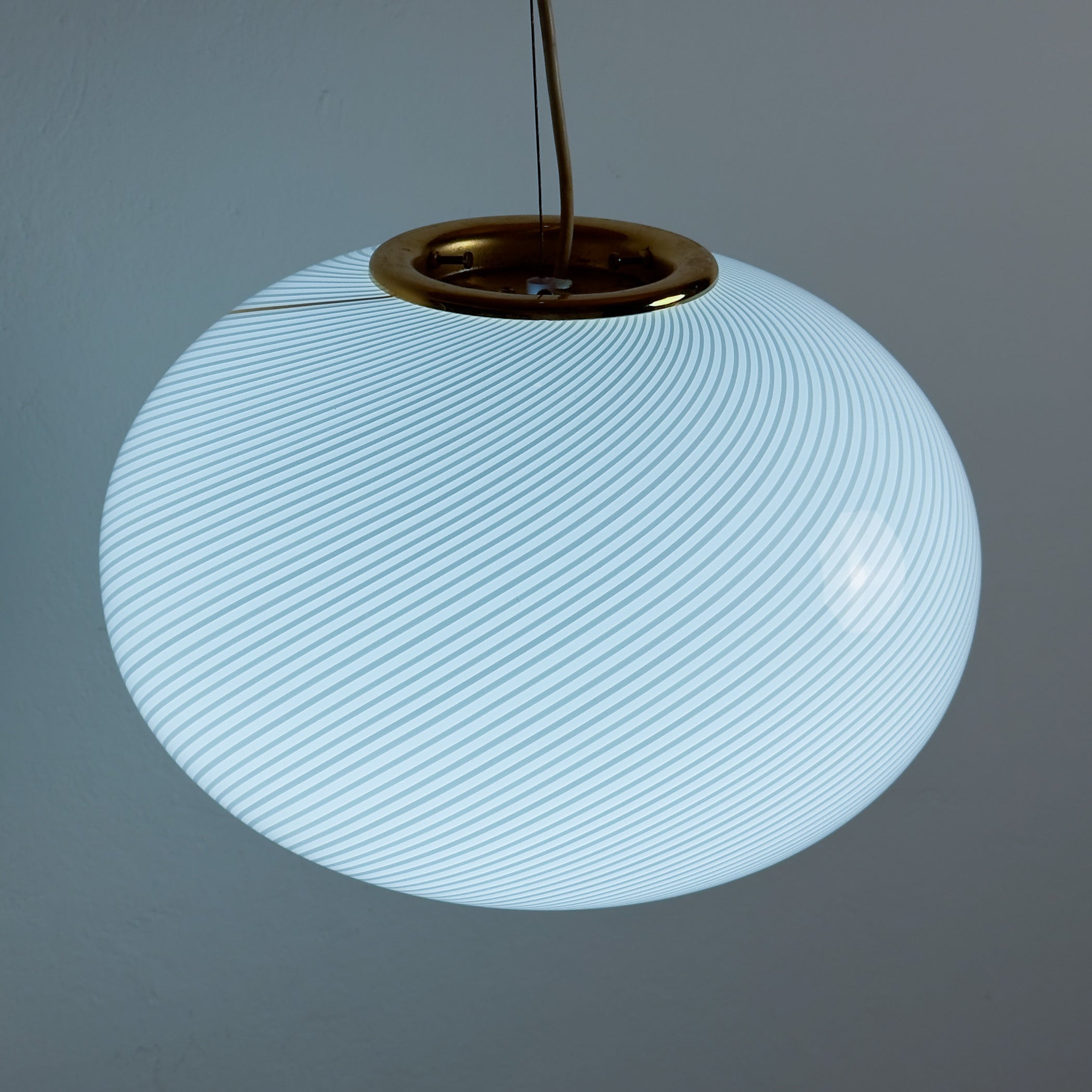 Classic swirl murano pendant lamp Vetri Murano, Italy 1970s