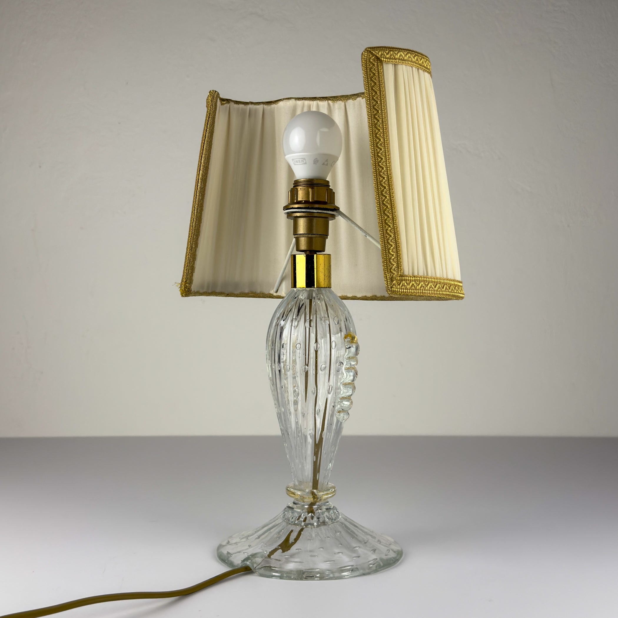 Original Murano glass table lamp by Barovier and Toso, Italy 1980s