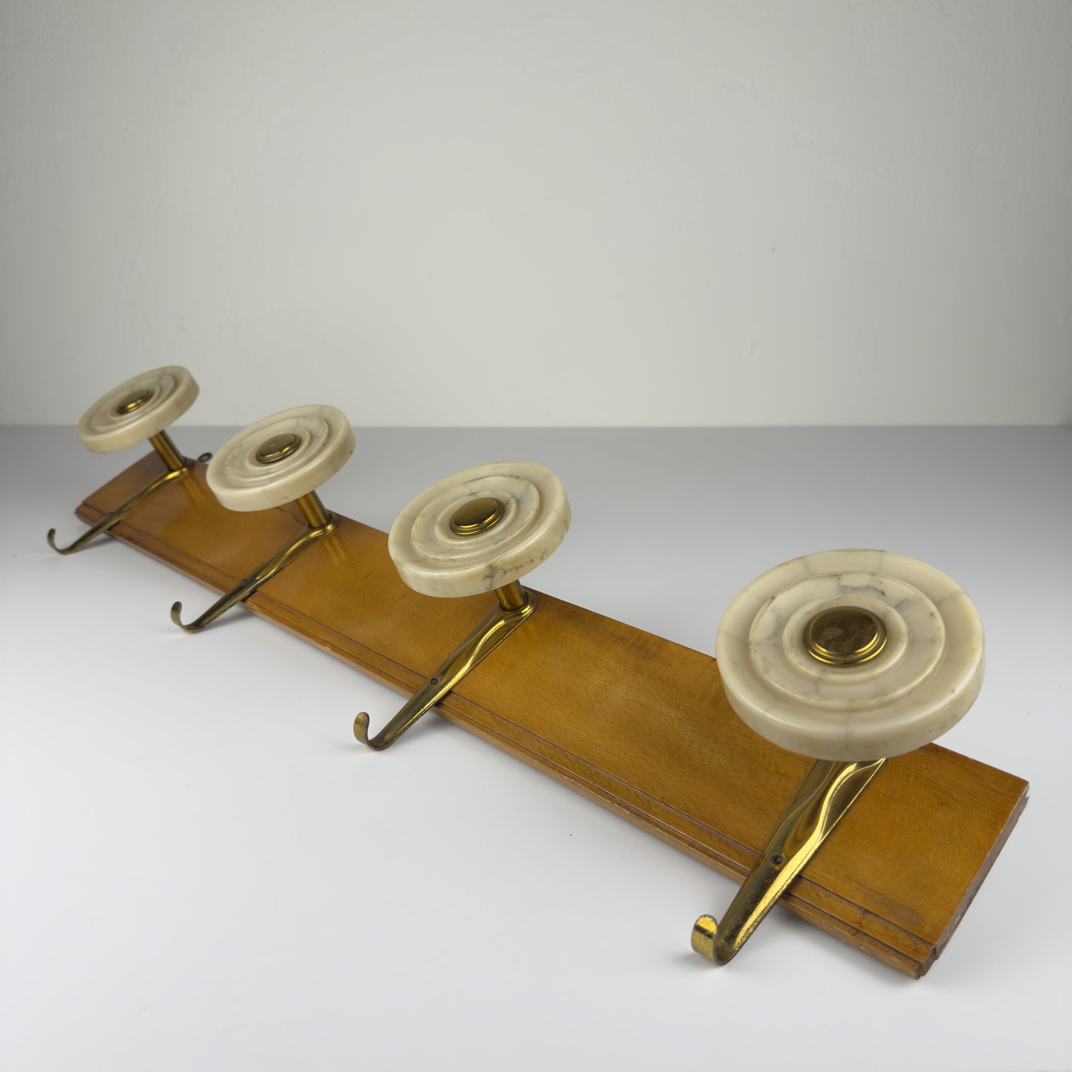 Vintage Art Deco brass & bakelite hanger, Italy 1950s