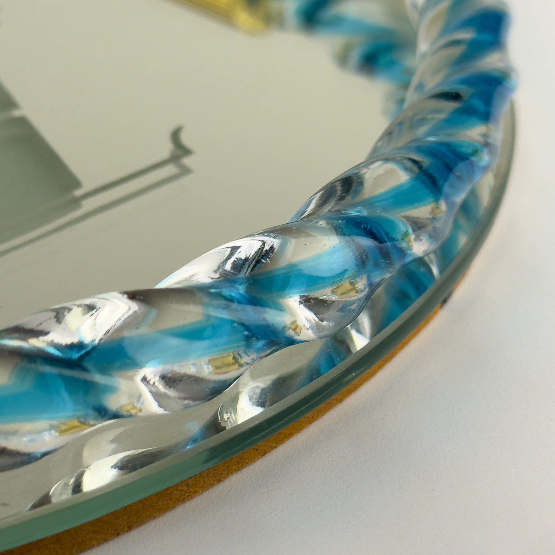 Vintage Venetian glass Mirror Tray, Italy 1950s
