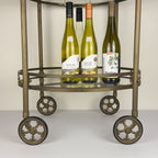 Vintage brass bar cart, France 1950s