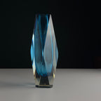 Sommerso blue Murano glass vase, style Flavio Poli, Italy 1970s