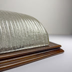 Vintage ice murano glass ceiling lamp Italy 1980s Flush Mount Light