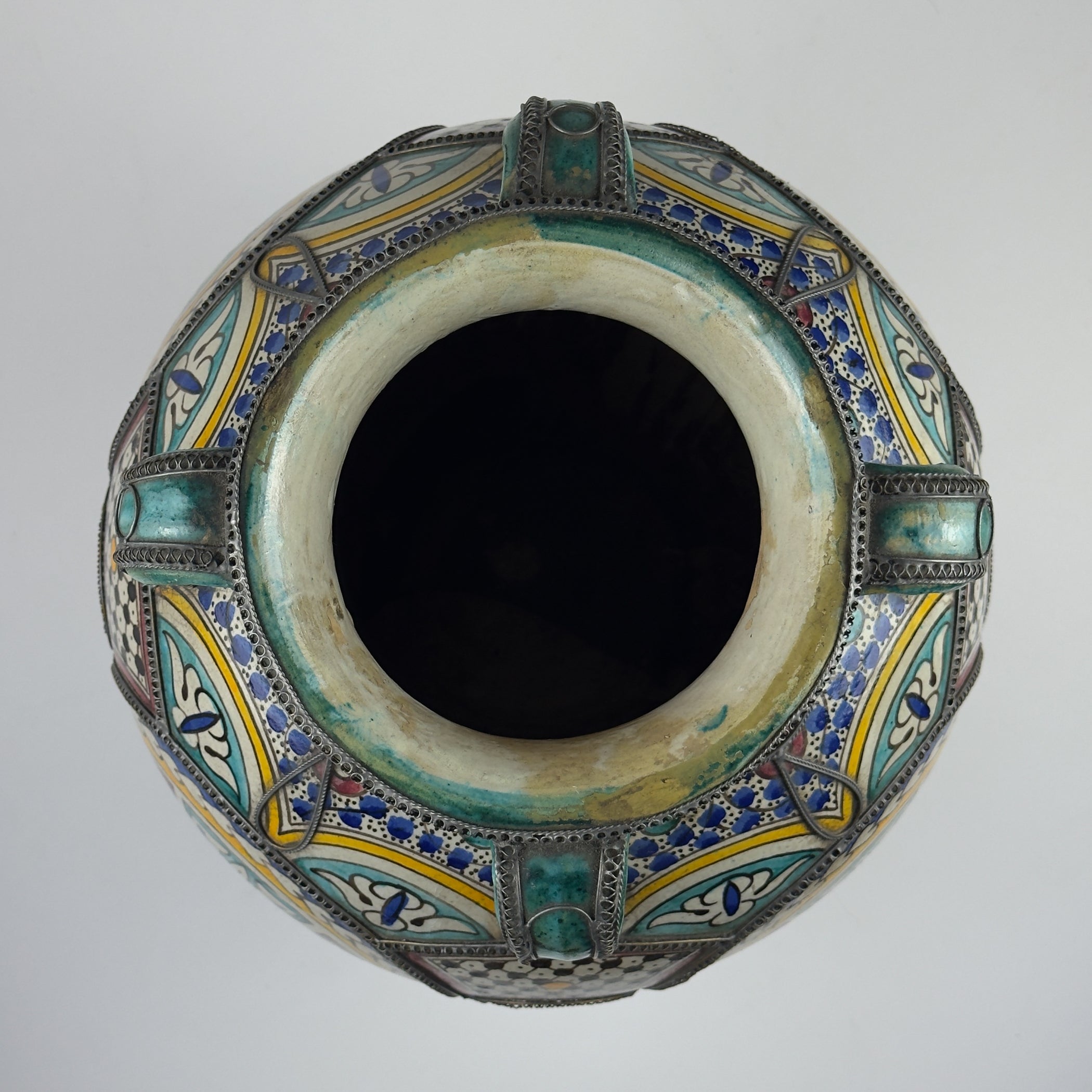 Vintage Moroccan Palatial Pottery Vase, Morocco 1930-50ss