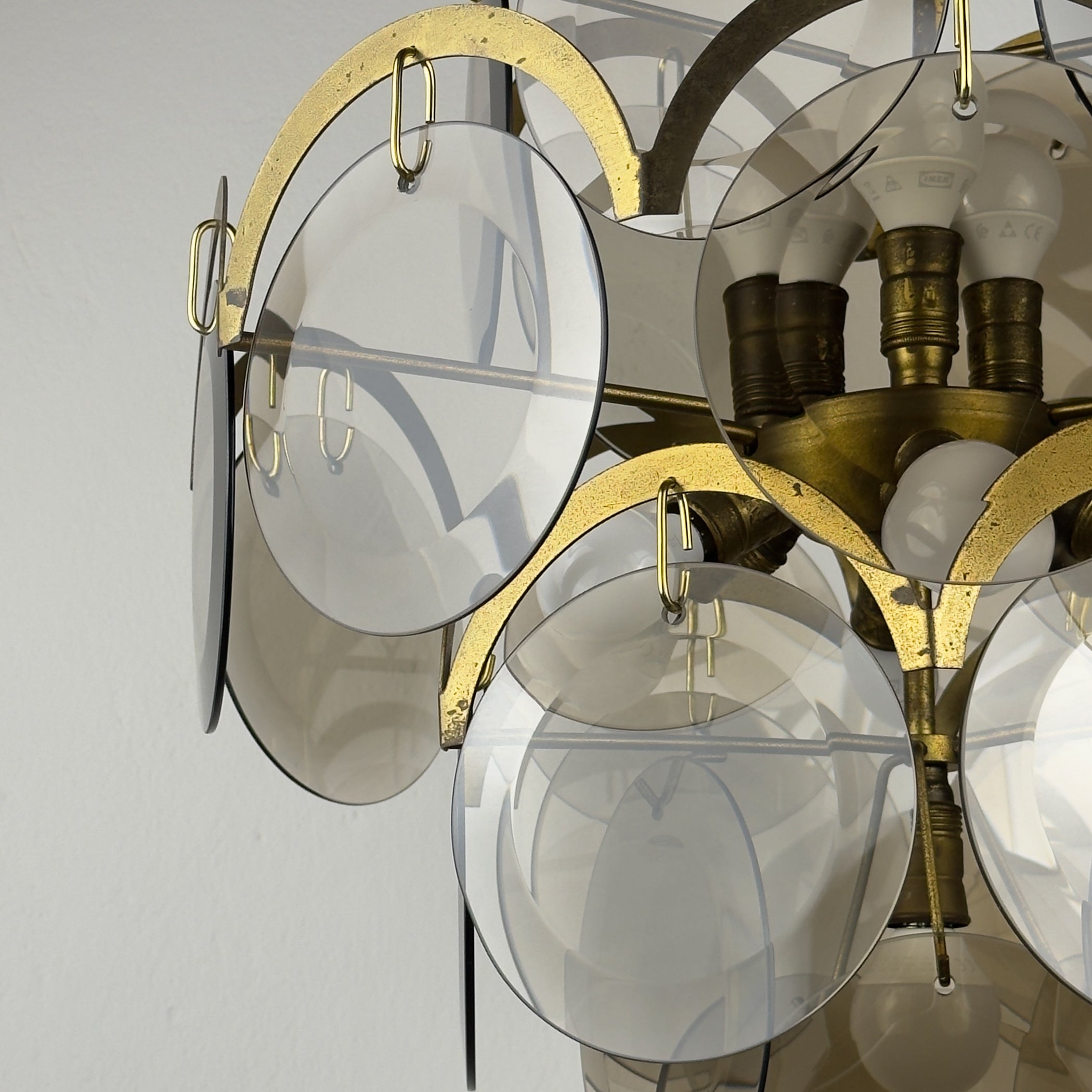 Smoked Murano chandelier by Gino Vistosi, Italy 1970s