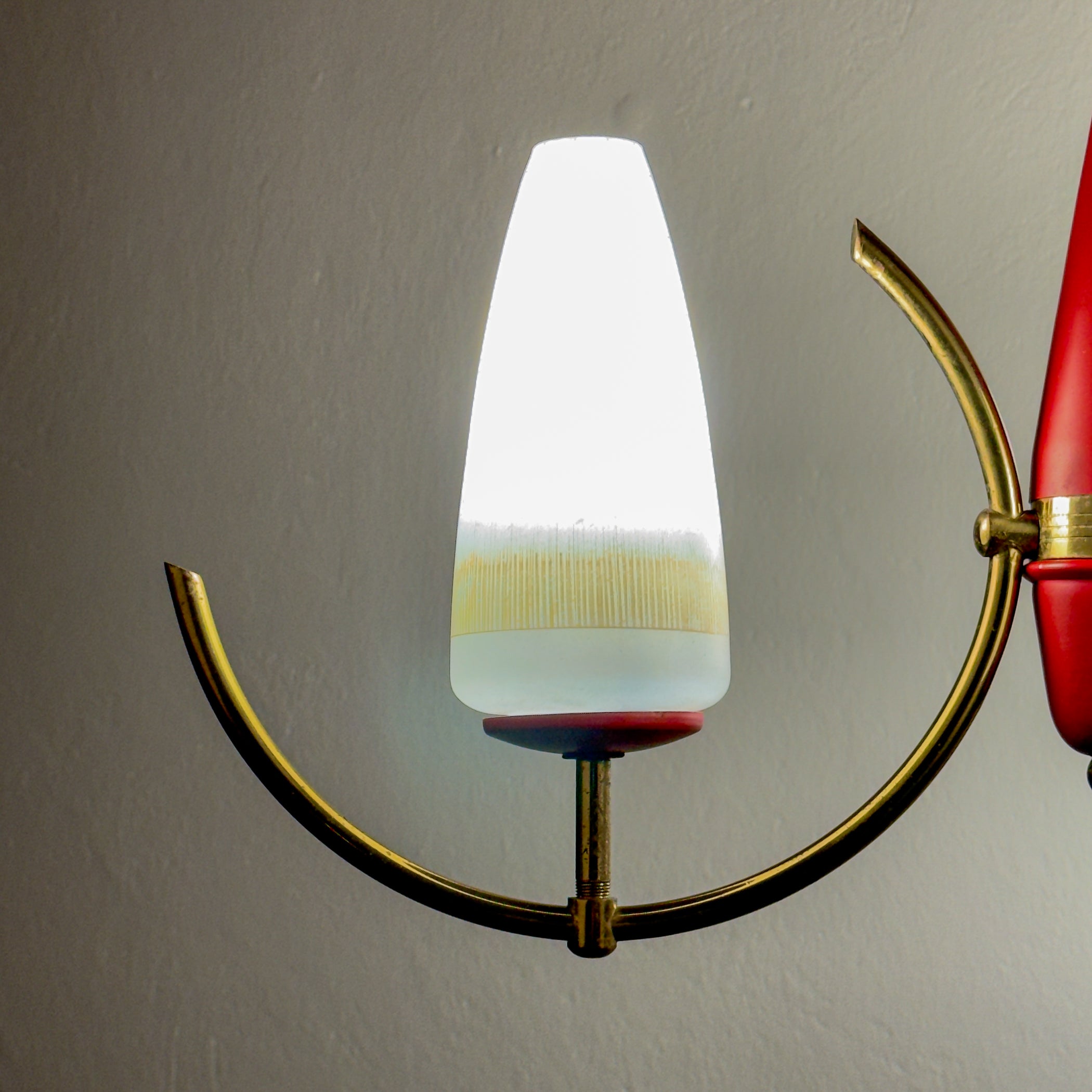 Mid-Century Stilnovo chandelier, Italy 1940-50s