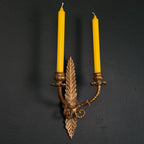 Antique Empire Bronze Wall Candle Sconce, Italy, Late 19th Century