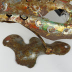 Original metal Brutalist wall lamp Octopus by Salvino Marsura, Italy 1980s