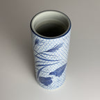 Vintage ceramic vase Quail and Millet, Japan 1970s