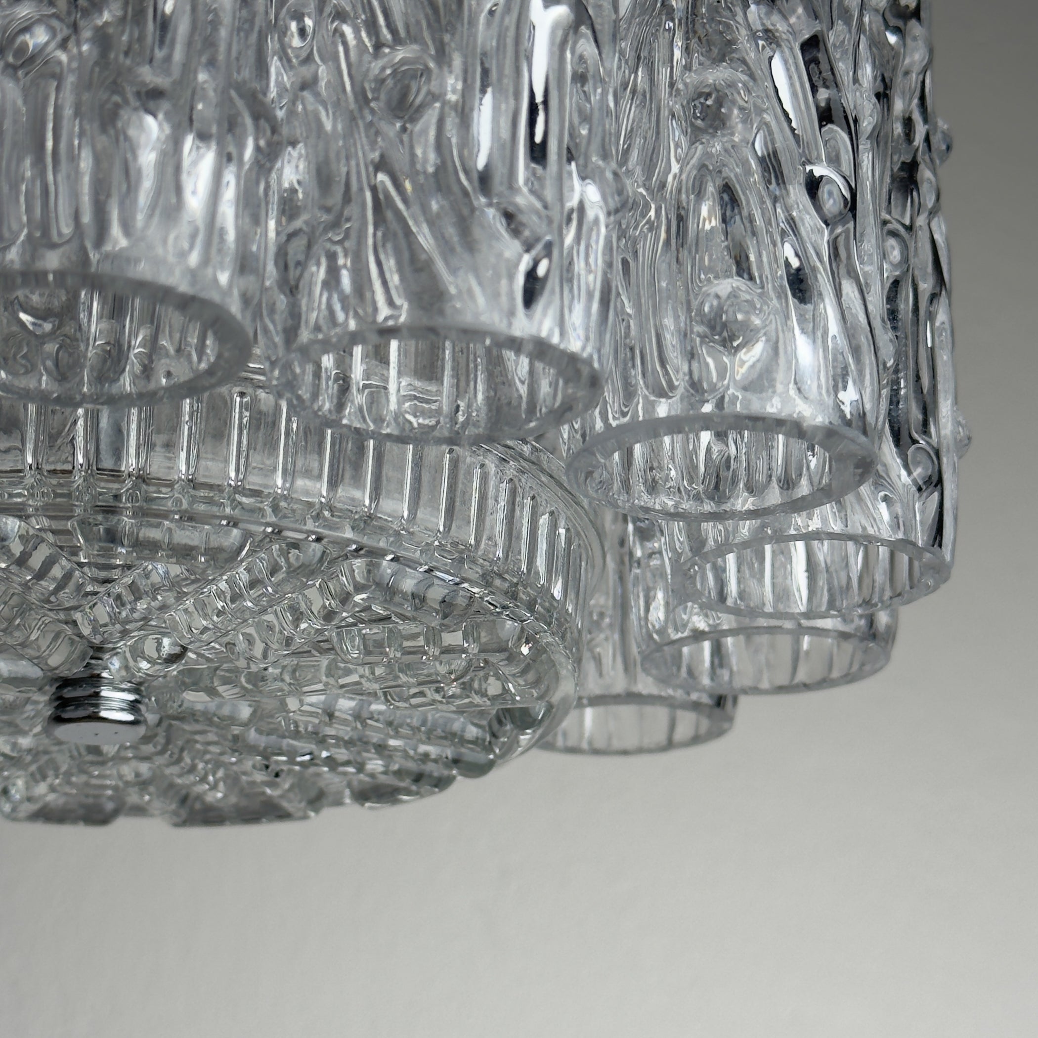 Vintage murano glass chandelier Tronchi by Toni Zuccheri for Venini, Italy 1960s