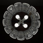 Vintage large crystal chandelier by Kaiser Leuchten, Germany 1960s