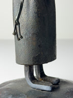 Vintage Brutalist sculpture "Monk With The Book" by Salvino Marsura, Italy 1970s