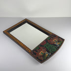 Vintage wooden wall mirror, India mid-20th century