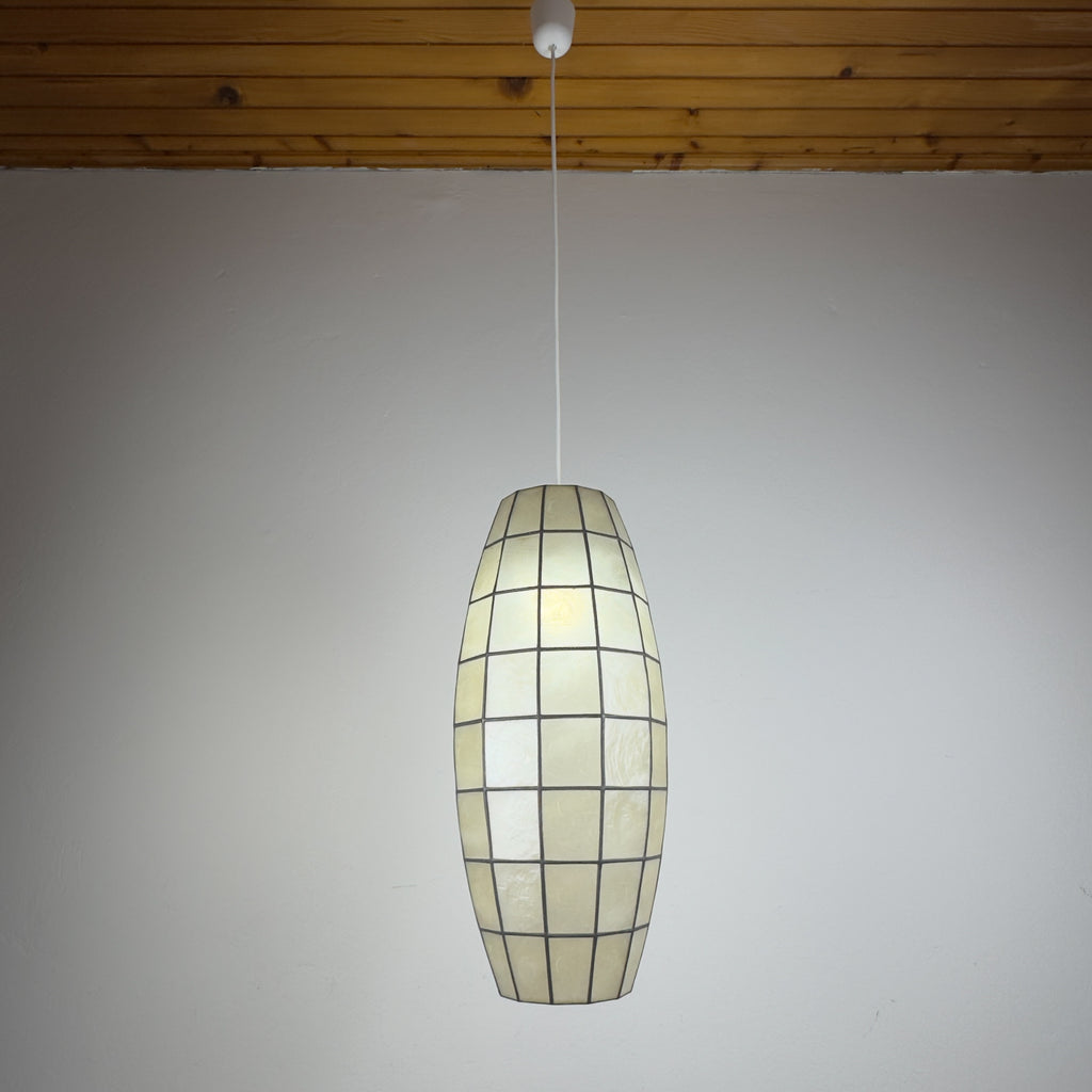 Vintage Capiz Shell Pendant Lamp, Italy 1960s
