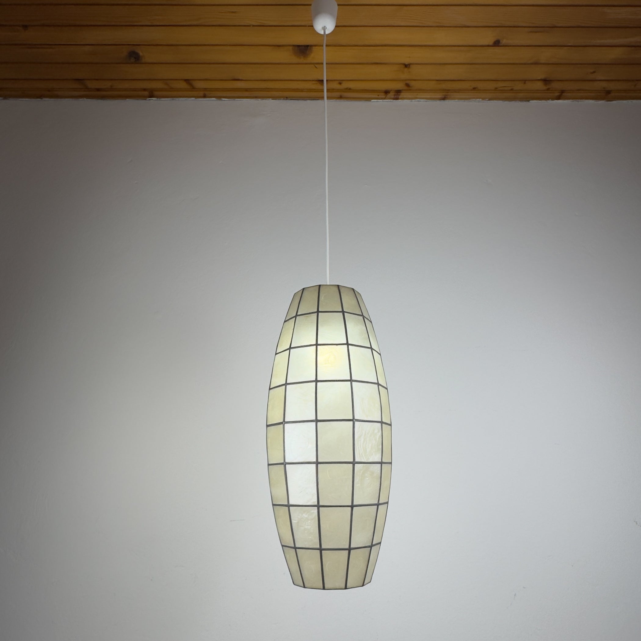 Vintage Capiz Shell Pendant Lamp, Italy 1960s