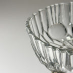 Vintage crystal glass bowl with metal base by Fadalti, Italy 1960s