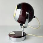 Mid-century cherry desk lamp Eyeball Italy 60s Retro lighting Space Age Atomic