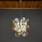 Murano chandelier by Mazzega Italy 1960s Mid-century modern italian lighting 14 murano glass petals