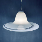 Vintage swirl murano glass pendant lamp Italy 1970s Mid-century light space age