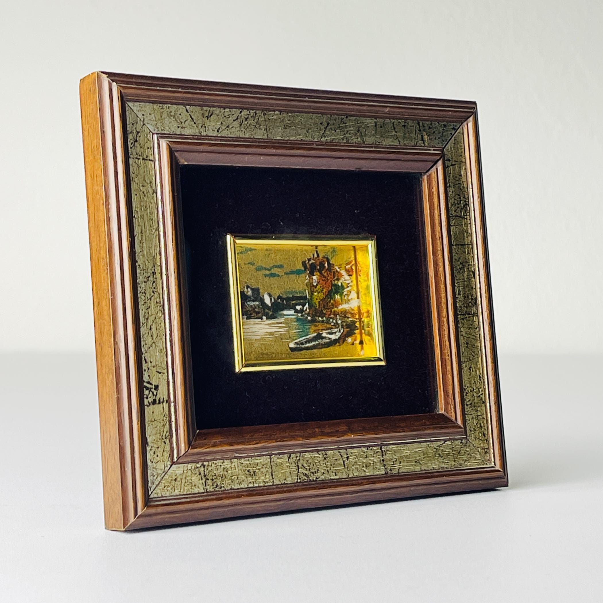 Vintage Pressed Art Framed, Italy, 1970s, Vintage home decor