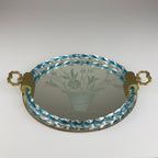 Vintage Venetian glass Mirror Tray, Italy 1950s