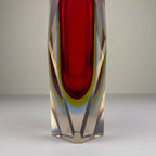 Sommerso red Murano glass vase, style Flavio Poli, Italy 1970s