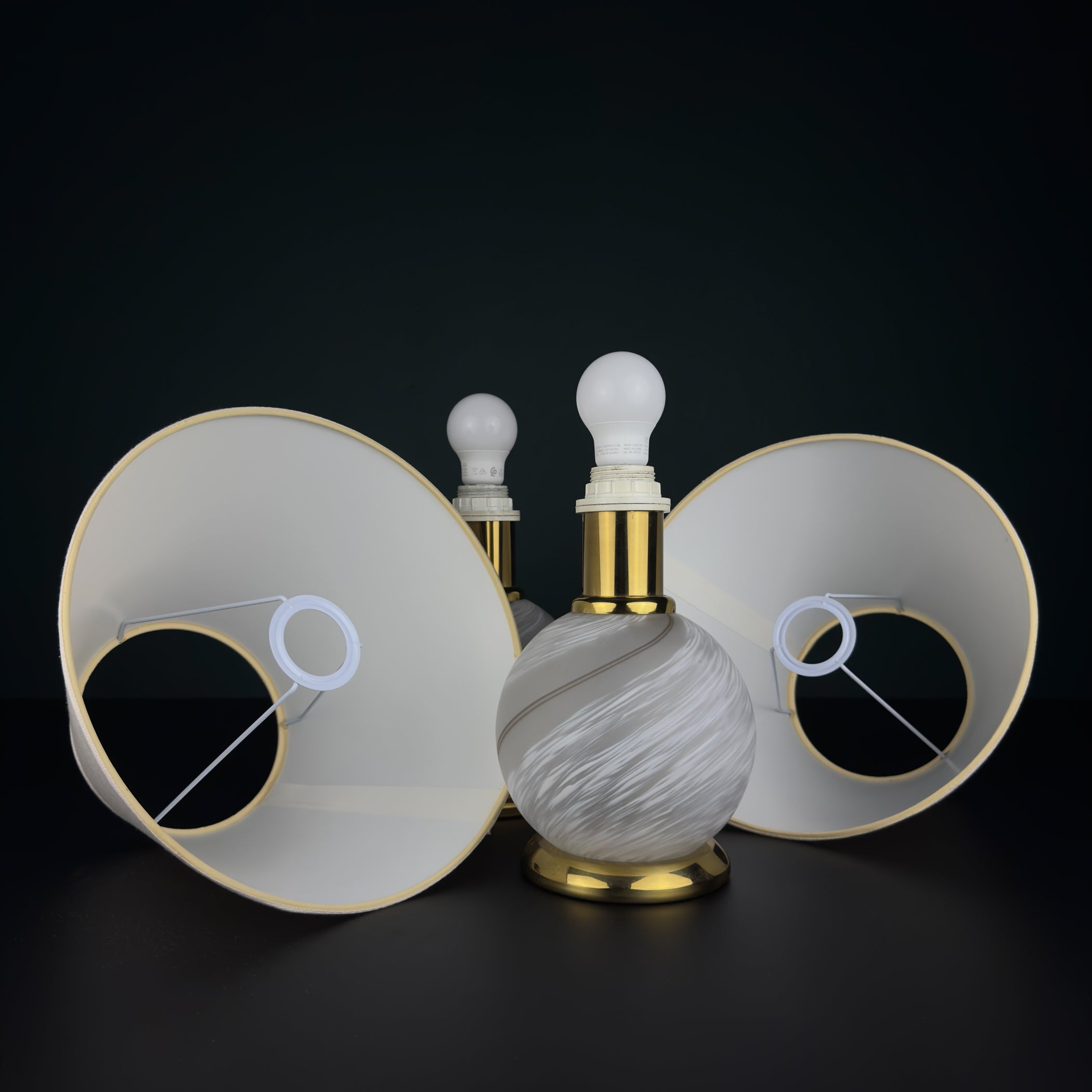 Vintage Murano Table Lamps, Italy 1970s, Set of 2
